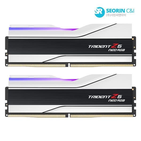 (주)서린씨앤아이 서린공식 G.SKILL DDR5 6000 CL36 TRIDENT Z5 NEO RGB 화이트 32GB(16Gx2)