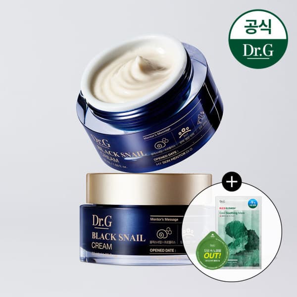 닥터지공식스토어 닥터지 블랙 스네일 크림 50ml 1+1 레드 블레미쉬 마스크 1매 그린 딥 포어 클렌징 밤 3ml