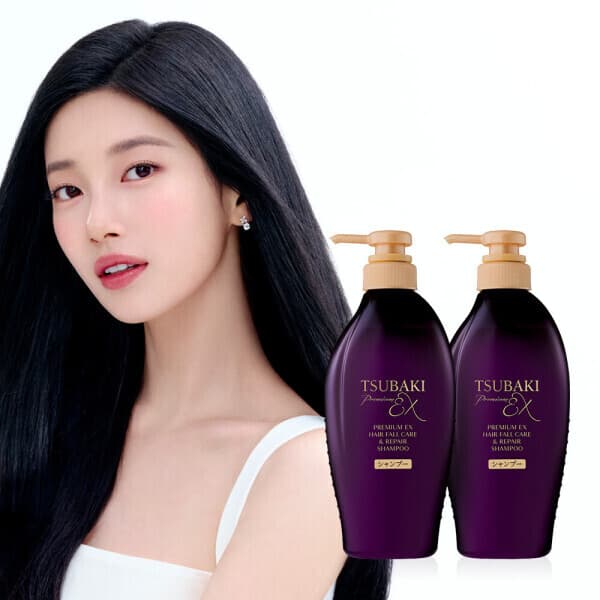 센카_공식판매처 츠바키 프리미엄 EX 헤어폴케어 앤 리페어 샴푸 450ml 2개