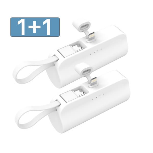 비즈모아몰 2in1 일체형 미니 도킹형 보조배터리 아이폰용 BZ-P10A 5000mAh (8핀+C타입)