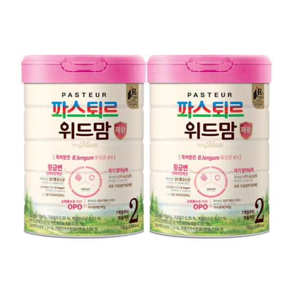 롯데푸드-스타배송 파스퇴르 위드맘 제왕 분유 2단계 750g 2개