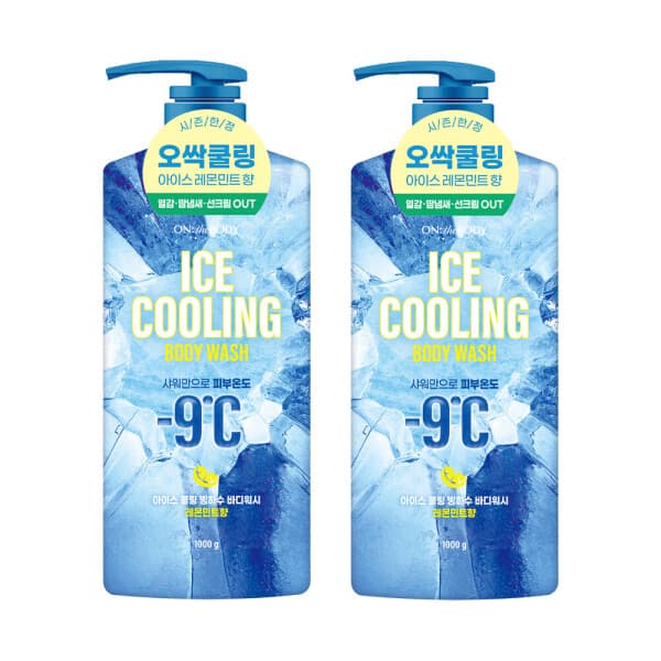 LG생활건강-스타배송 온더바디 아이스쿨링 바디워시 레몬민트 1000mL x 2개