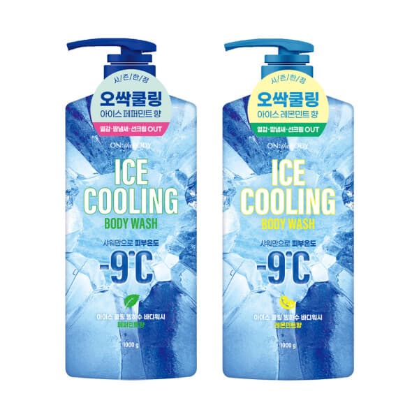 LG생활건강-스타배송 온더바디 아이스쿨링 바디워시 1000G x 2개 레몬민트 페퍼민트 - 최저가 21,020원
