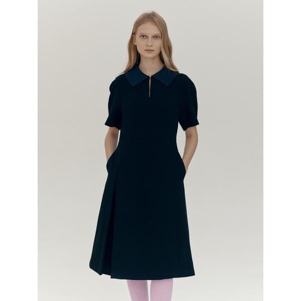 fashionplus 아위니트 카라 볼륨 원피스 XS23OB010227B
