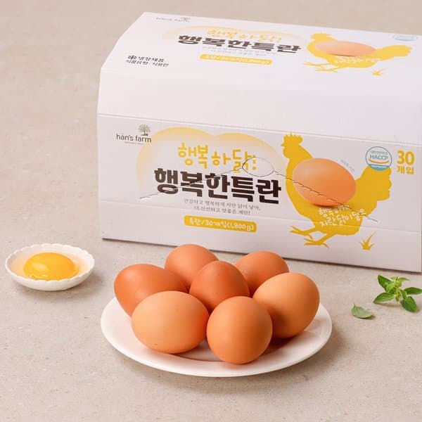 이마트몰쓱배송 행복한 특란 30구 (15구 X 2ea 1800g)
