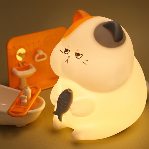 레나에너지 말랑말랑 뚱냥이 실리콘 무드등