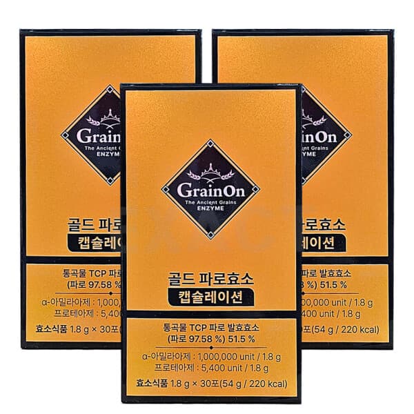 비타민빌리지 그레인온 골드 파로효소 캡슐 1.8g X 30포 3박스