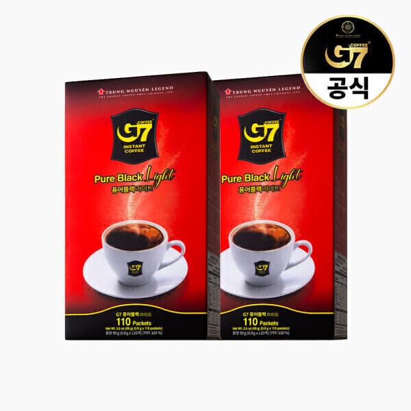 꿈비공식스토어 베트남 블랙커피 퓨어블랙 라이트 0.9g 110개입 X 2개
