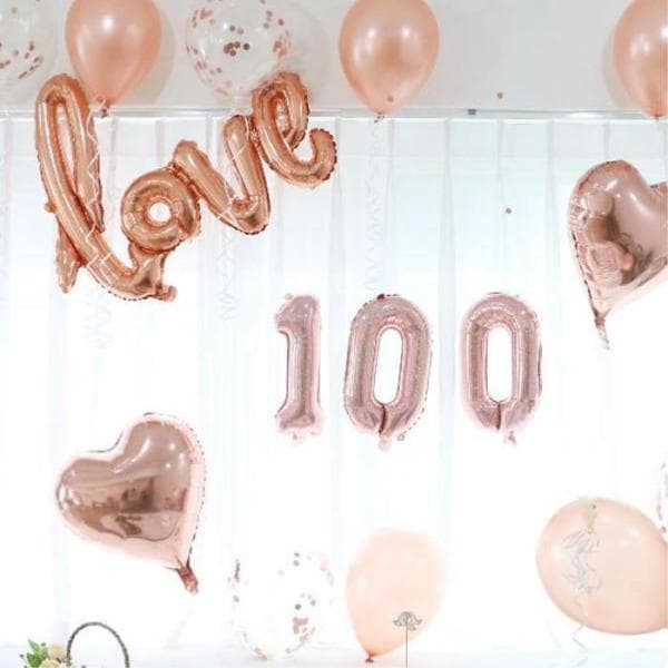 셀러허브샵 마이모노샵 100일 생일 파티 하트 펄풍선 리본 세트