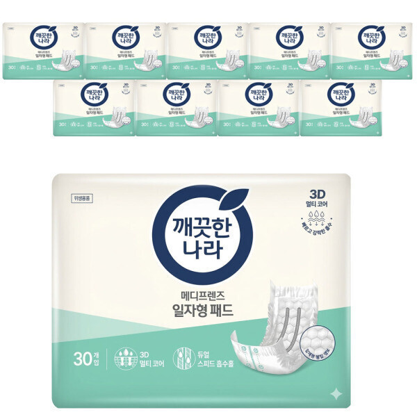 유아플러스 메디프렌즈 일자형패드 30매 x 10팩