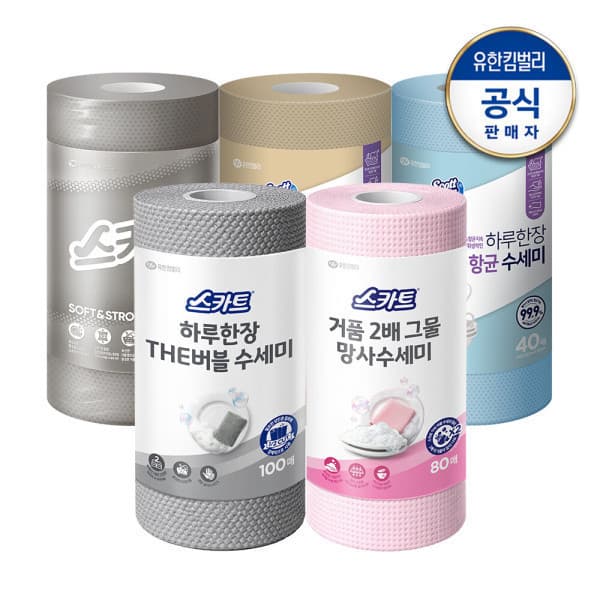 해피하우스70 스카트 하루한장 버블 항균 수세미 6롤