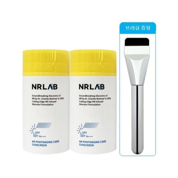 셀러허브샵 엔알랩 선크림 무기자차 NR 포토에이징 80ml 2개 밀착 브러쉬 - 최저가 45,840원