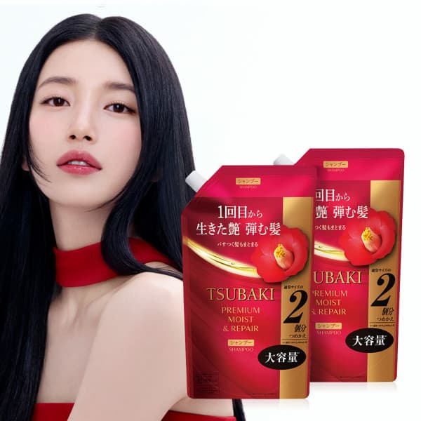 센카_공식판매처 츠바키 프리미엄 모이스트 앤 리페어 샴푸 리필 600ml 2개