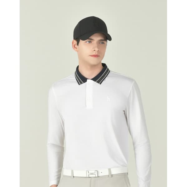 LF몰 25FW ESSENTIAL 화이트 남성 솔리드 베이직 긴팔 HUTS5C901OW - 최저가 139,300원