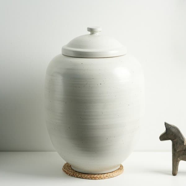 손이야기 진 분청 무지 쌀독 20kg 항아리 도자기