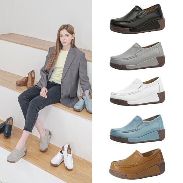 W쇼핑TV홈쇼핑 올리 소가죽 제인 컴포트슈즈 6cm OL-S01 - 최저가 18,000원
