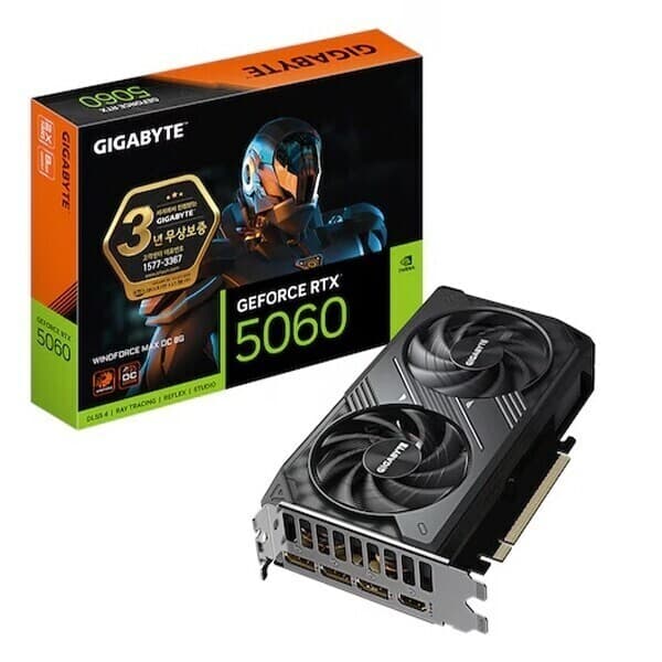 컴퓨터씨앤씨 GIGABYTE 지포스 RTX 5060 WINDFORCE MAX OC D7 8GB