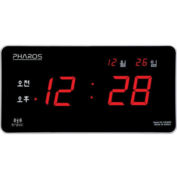 에스엠이노트론 위들린 LED 벽걸이 디지털시계 GPS 무소음 방수 WLS-F3220RG - 최저가 105,800원