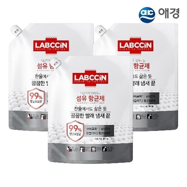 W쇼핑TV홈쇼핑 랩신 섬유 살균 항균제 리필 2L X 3개
