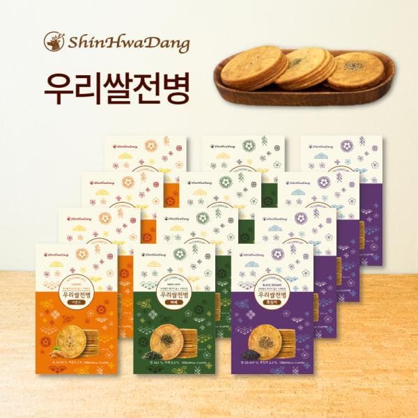 공영쇼핑TV 신화당제과 우리쌀전병 12박스 아몬드 파래 흑임자