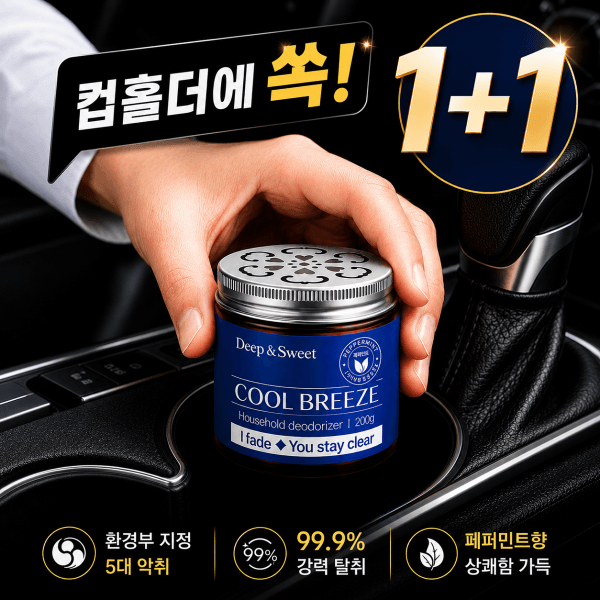 브랜드제이앤더블유 딥앤스윗 쿨브리즈 차량용 실내용 방향 탈취제 페퍼민트향 200g
