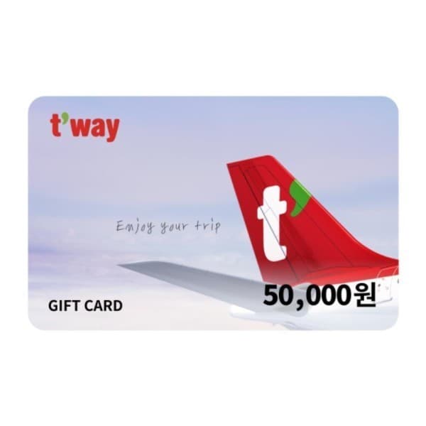 쿠프마케팅 (티웨이항공) 기프트카드 5만원권 - 최저가 48,250원