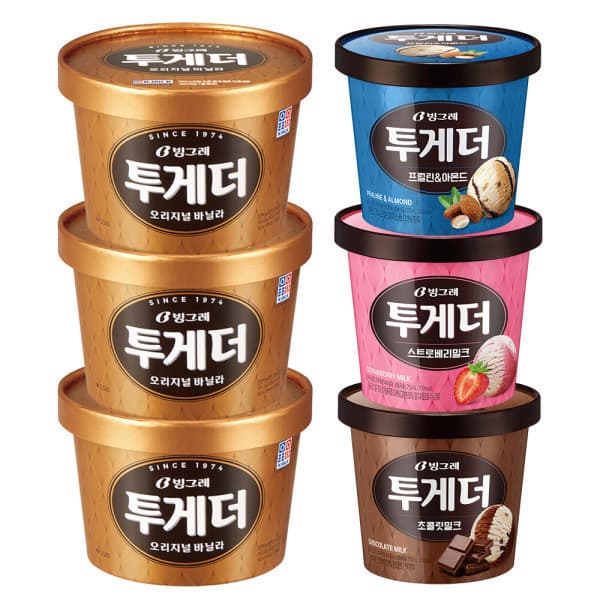 빙그레공식대리점 투게더 바닐라 3통+투게더 3종 3통 골라담기 아이스크림 - 최저가 28,600원
