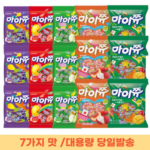 일상점빵 마이쮸 포도딸기사과 핑크리치피치 멜론애플망고 9봉