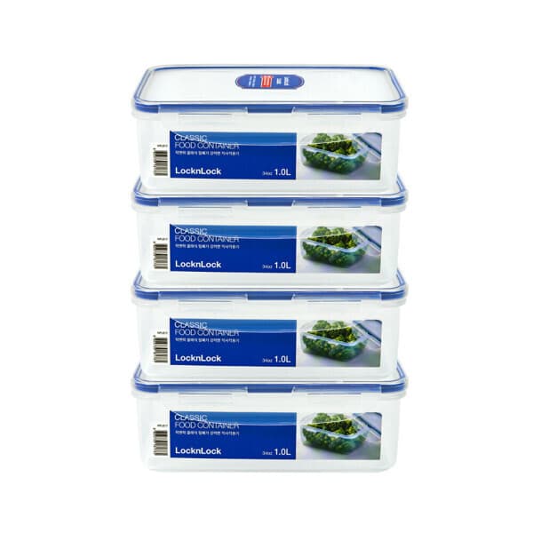 너만아는잡화점2 락앤락 클래식 직사각 밀폐용기 1.0L x 4개 HPL817