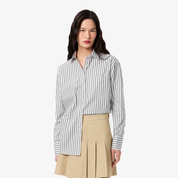 lacoste 라코스테 여성 오버사이즈 포플린 셔츠 CF0215-55N