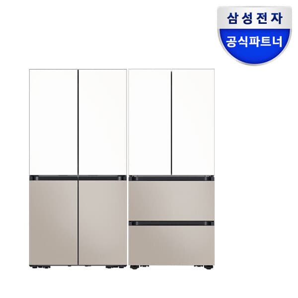 삼성공식파트너평강 비스포크 키친핏 냉장고 김치냉장고 세트 RM70F63R2ZG+RK70F42M2ZG 화이트+베이지