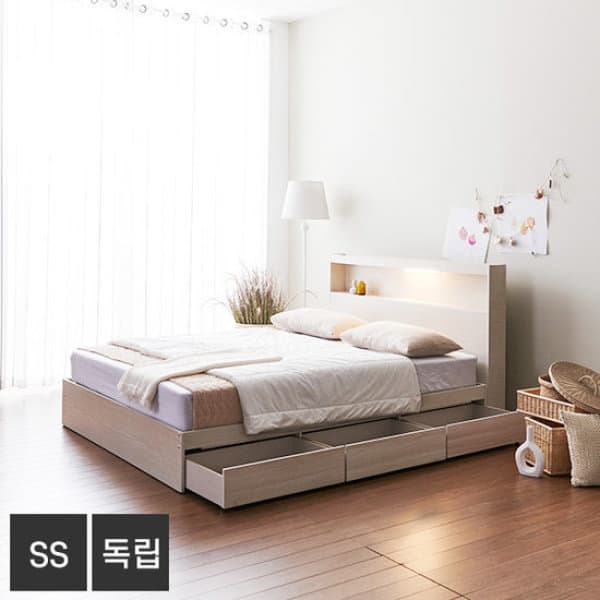 GS_SHOP_TV 위니 A타입 LED 3서랍 슈퍼싱글 침대+독립매트 FO2060