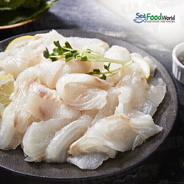 씨푸드월드 서천 마량진항 자연산 광어회 300g 초장간장와사비 3종세트