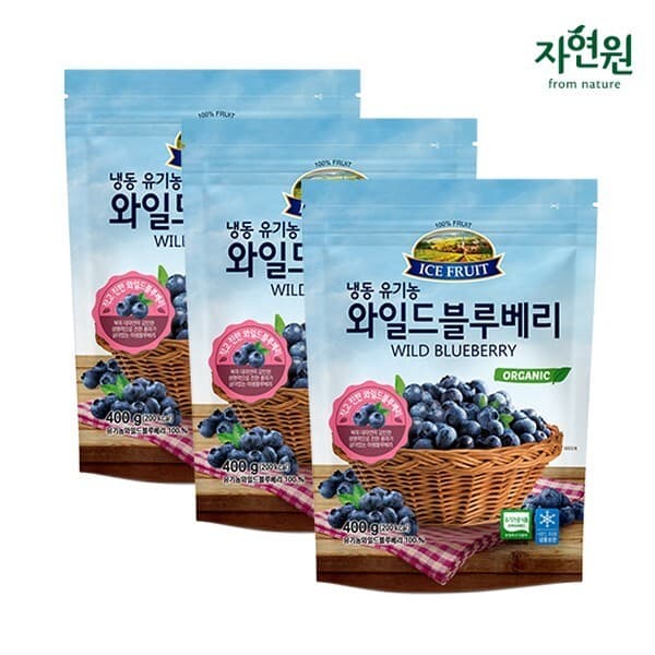 CJ온스타일 냉동 유기농 와일드블루베리 400g x 3팩