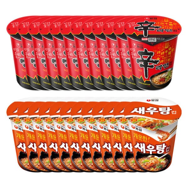 농심-스타배송 농심 컵라면 소컵 신라면 12개 새우탕 12개