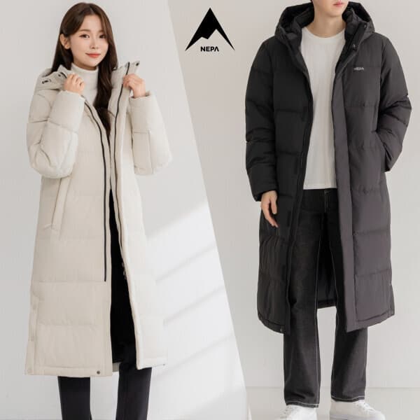 롯데백화점1관 25F/W 이준호 안유진 공용 에센셜 헤비 롱다운 7LF2086