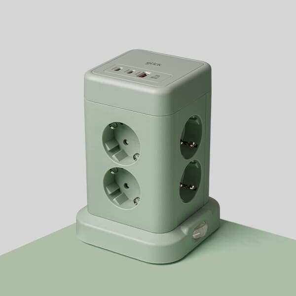 스타배송_지마켓 지클릭커 타워 8구 4000W USB 멀티탭 NP708PD 그린