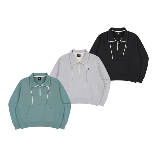 롯데백화점2관 KANGOL 여성 하프 집 스웨트 1768 3종 - 최저가 40,480원