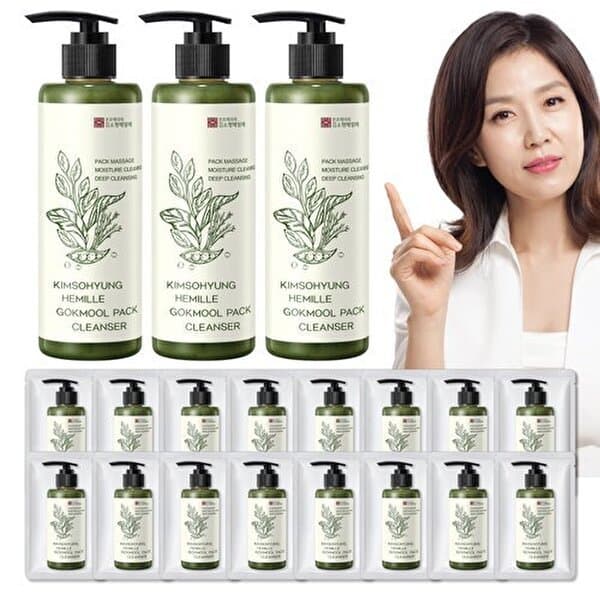 SK스토아TV쇼핑 김소형헤밀레 본초 생곡물팩 클렌저 240g 3병+여행용 16g