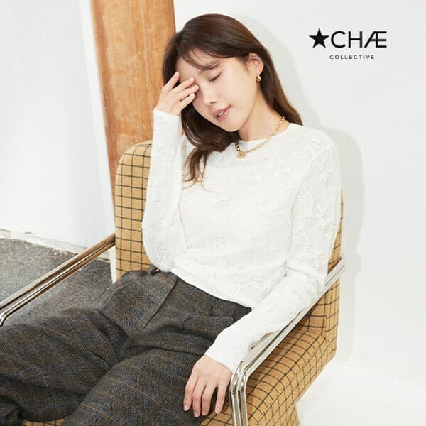 CJ온스타일LIVE 25FW 메리노울 메탈 레이스 니트