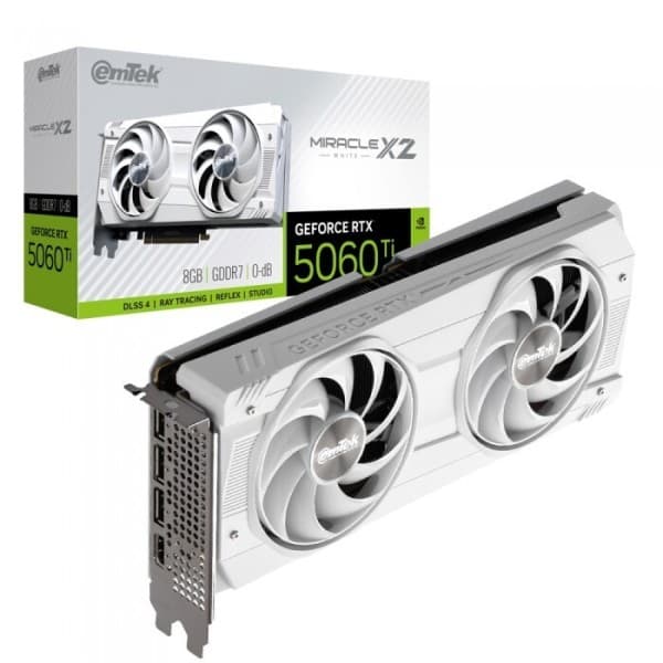 린드STORE 이엠텍 지포스 RTX 5060 Ti MIRACLE X2 WHITE D7 8GB 그래픽카드
