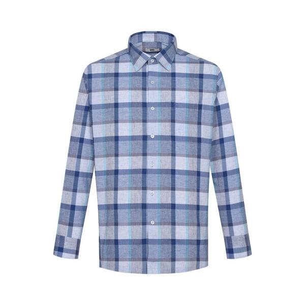 fashionplus 린넨혼방 라지체크 캐주얼 셔츠 DLS3SHCL131B1