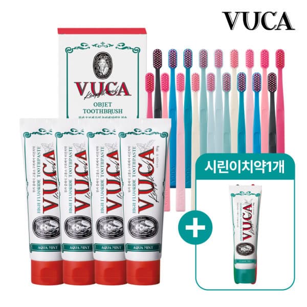 뷰카(VUCA) VU.CA 오.브제 초미세 탄력모 칫솔 18개입 + 치약 4개입 - 최저가 19,900원