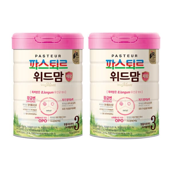 롯데푸드-스타배송 파스퇴르 위드맘 제왕 분유 3단계 750g 2개