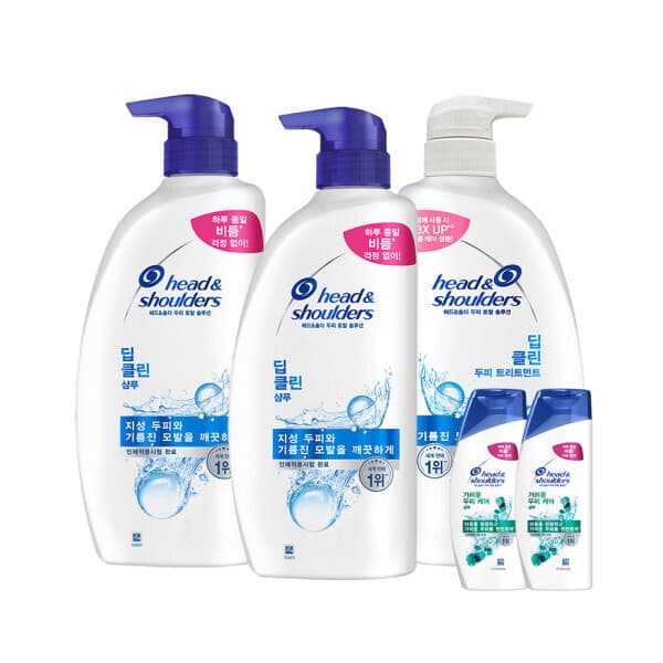 피앤지샵 헤드앤숄더 딥클린 샴푸 850ml 2개 + 트리트먼트 850ml 1개 + 미니샴푸 2개