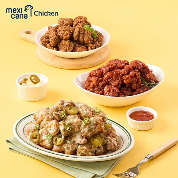 SK스토아TV쇼핑 멕시카나 T THE 바삭한 순살 닭강정 3팩 양념맛/마늘맛