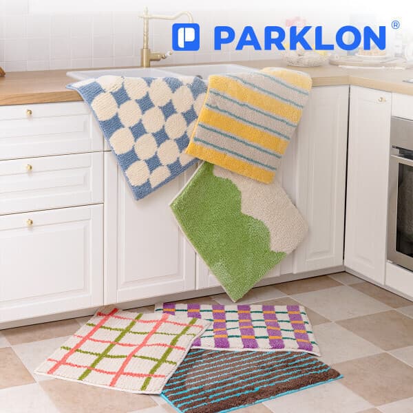 PARKLON 보들보들 소프트터치 롱파일 자카드 발매트 6종 60x45cm
