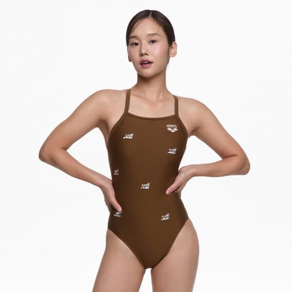공식아레나수영복 플러피프렌즈3 선수 원피스 크로스 스트랩백 A5FL1CO09BRW
