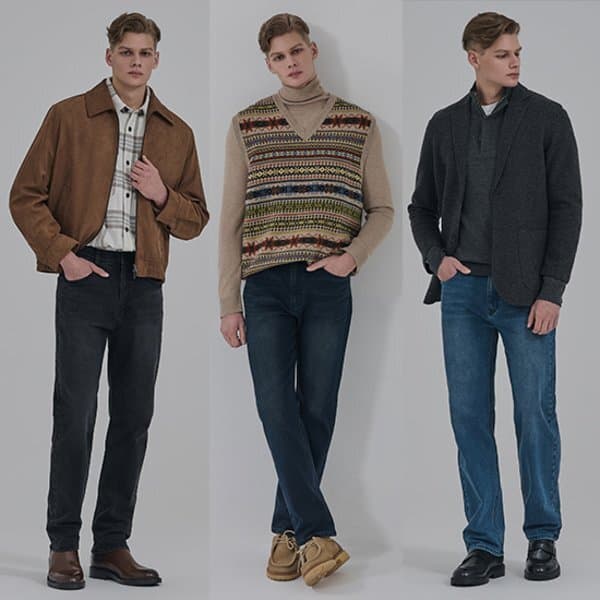 신세계몰 뱅뱅 25FW 남성 기모 라이크라 스트레이트 데님