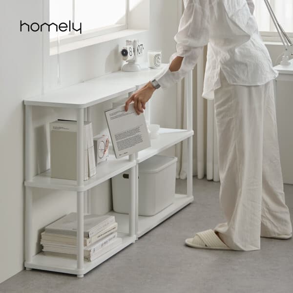 Homely_홈리 노트르 화이트 철제 책장 파티션 선반장 오픈 수납장 600/800 - 최저가 59,000원